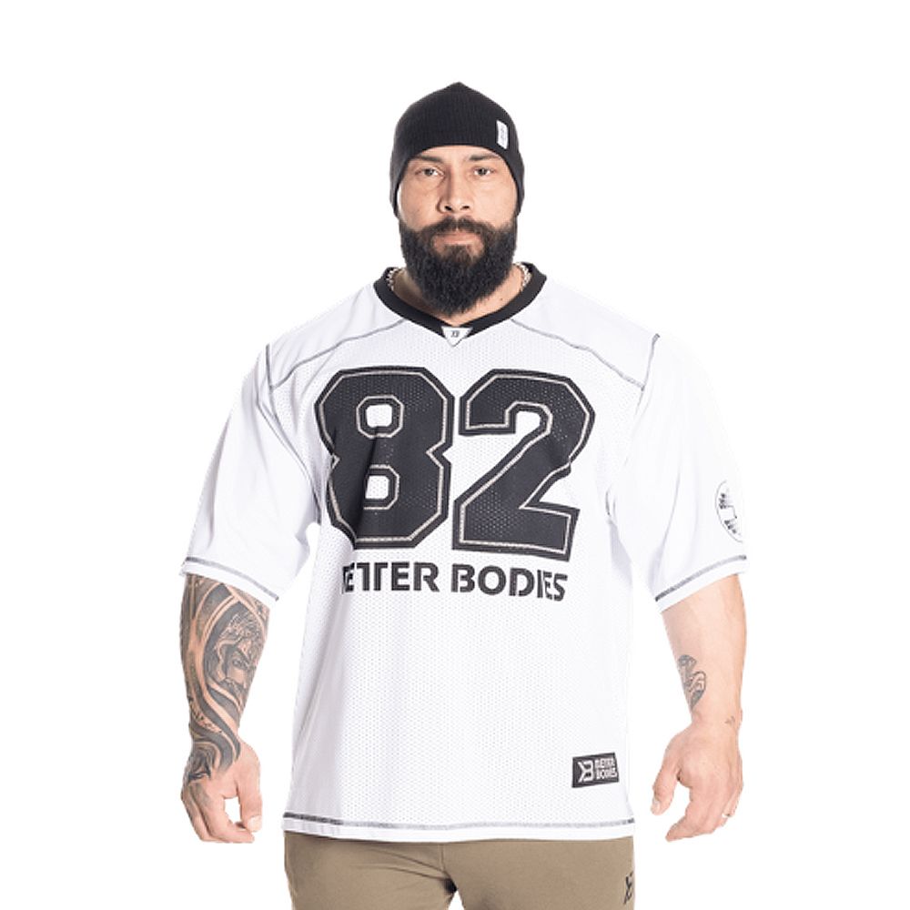 BETTER BODIES - BB FOOTBALL TEE - FÉRFI PÓLÓ - FEHÉR BETTER BODIES - BB FOOTBALL TEE - FÉRFI PÓLÓ - FEHÉR