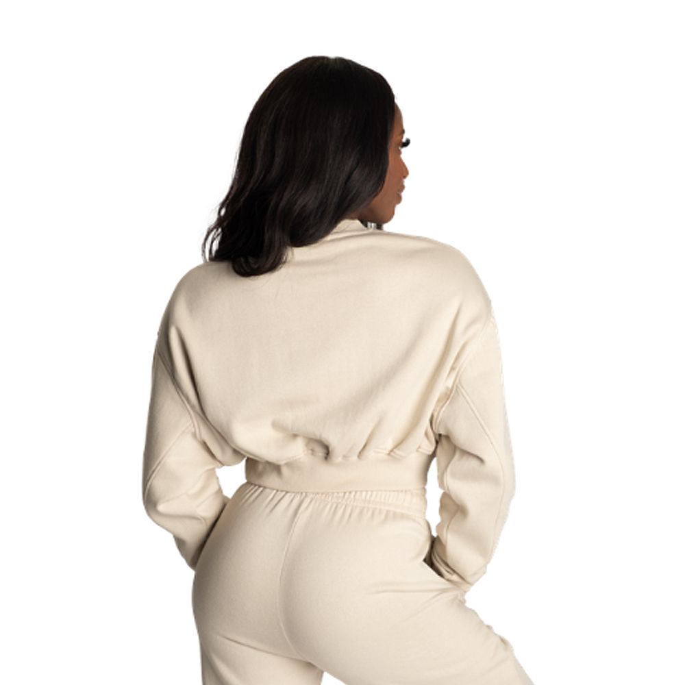 BETTER BODIES - CROP SWEATER - NŐI PULÓVER - BÉZS BETTER BODIES - CROP SWEATER - NŐI PULÓVER - BÉZS