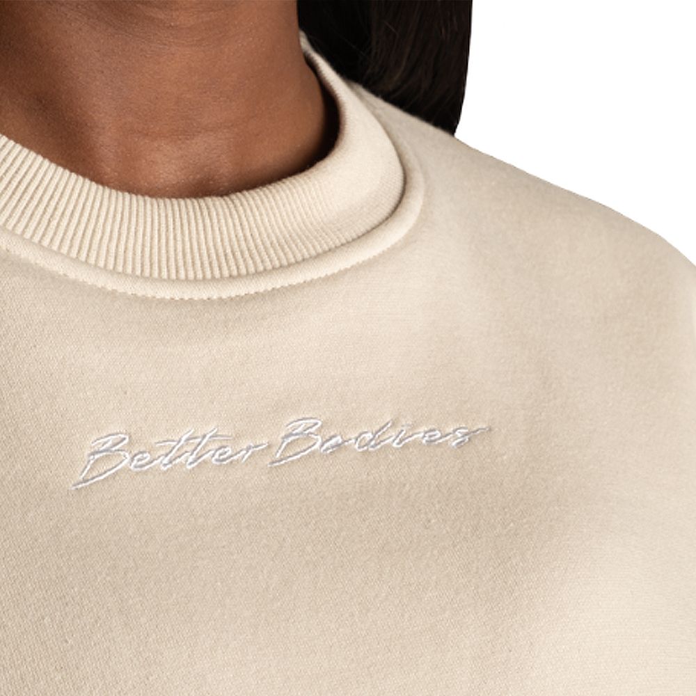 BETTER BODIES - CROP SWEATER - NŐI PULÓVER - BÉZS BETTER BODIES - CROP SWEATER - NŐI PULÓVER - BÉZS