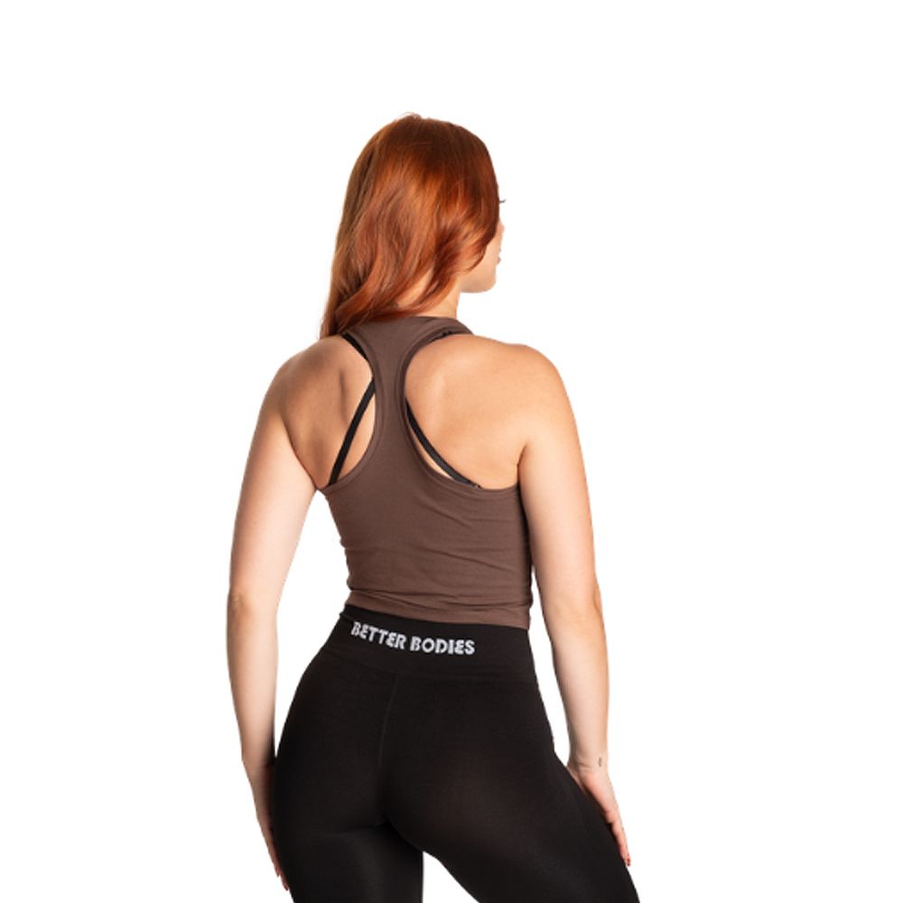 BETTER BODIES - CROP T-BACK - NŐI TRIKÓ - BARNA BETTER BODIES - CROP T-BACK - NŐI TRIKÓ - BARNA