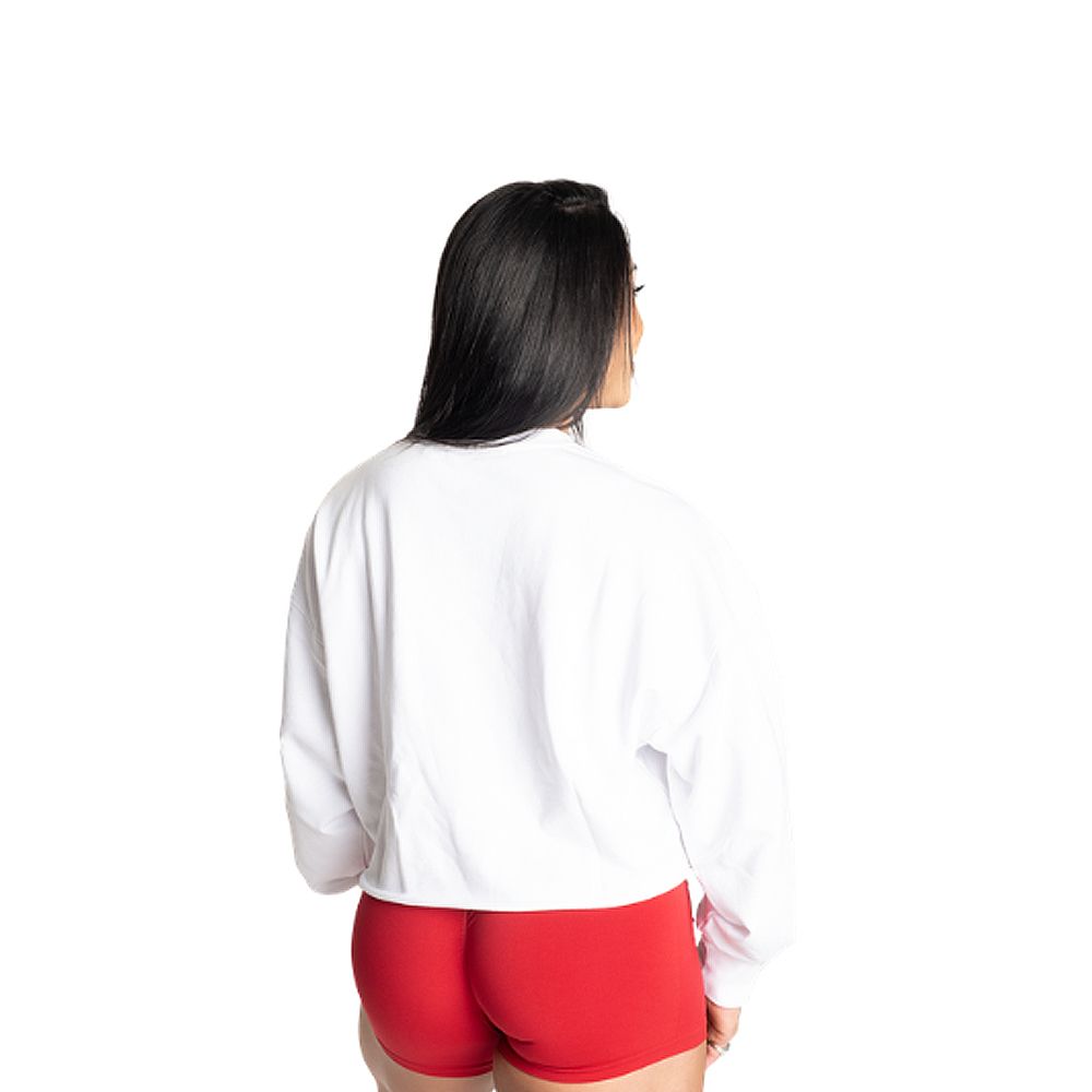 BETTER BODIES - HIGHBRIDGE SWEATER - FEHÉR/PIROS BETTER BODIES - HIGHBRIDGE SWEATER - FEHÉR/PIROS