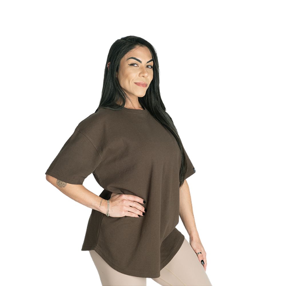 BETTER BODIES - THERMAL OVERSIZED TEE - NŐI PÓLÓ - BARNA BETTER BODIES - THERMAL OVERSIZED TEE - NŐI PÓLÓ - BARNA