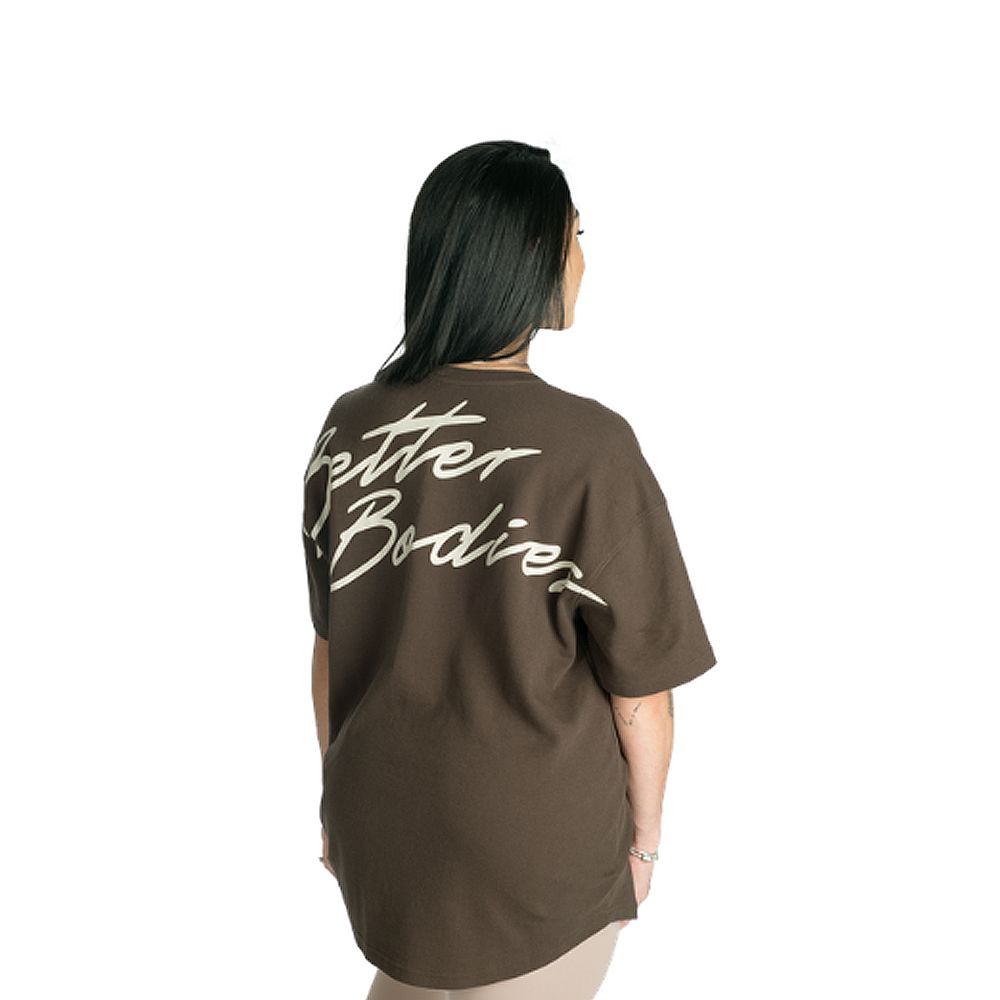BETTER BODIES - THERMAL OVERSIZED TEE - NŐI PÓLÓ - BARNA BETTER BODIES - THERMAL OVERSIZED TEE - NŐI PÓLÓ - BARNA
