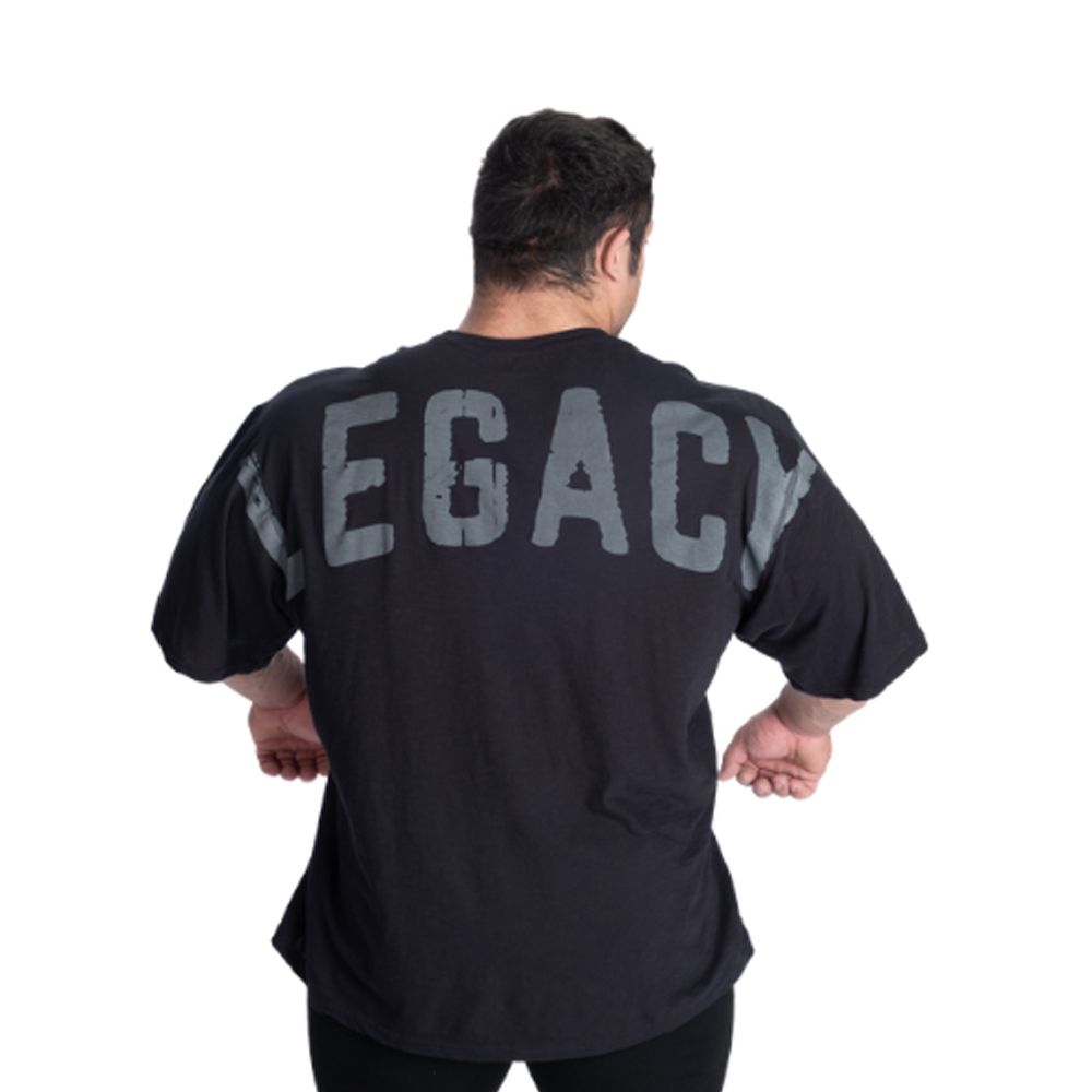 BETTER BODIES - LEGACY SLUB IRON TEE - FÉRFI PÓLÓ - MOSOTT FEKETE BETTER BODIES - LEGACY SLUB IRON TEE - FÉRFI PÓLÓ - MOSOTT FEKETE