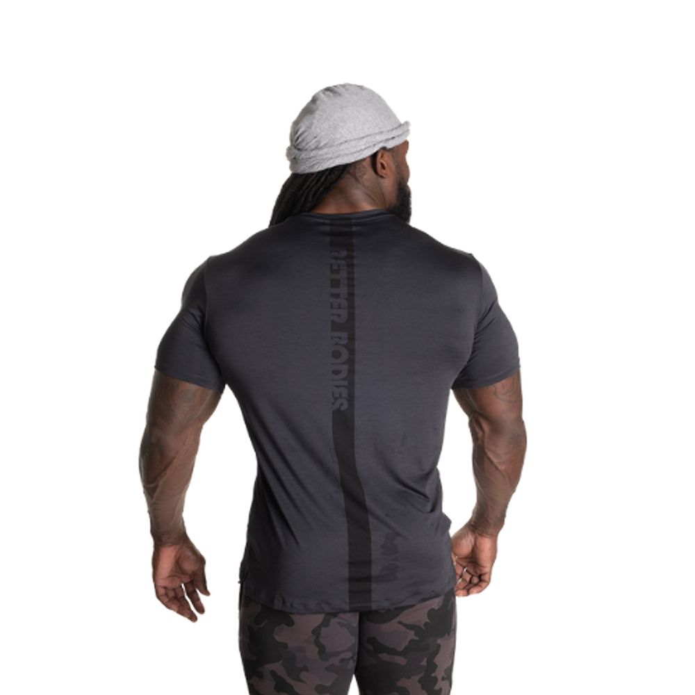 BETTER BODIES - ESSEX STRIPE TEE - FÉRFI PÓLÓ - FEKETE BETTER BODIES - ESSEX STRIPE TEE - FÉRFI PÓLÓ - FEKETE