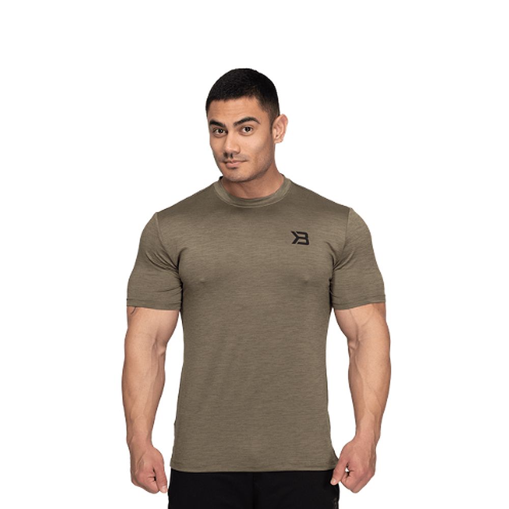 BETTER BODIES - ESSEX STRIPE TEE - FÉRFI PÓLÓ - ZÖLD BETTER BODIES - ESSEX STRIPE TEE - FÉRFI PÓLÓ - ZÖLD