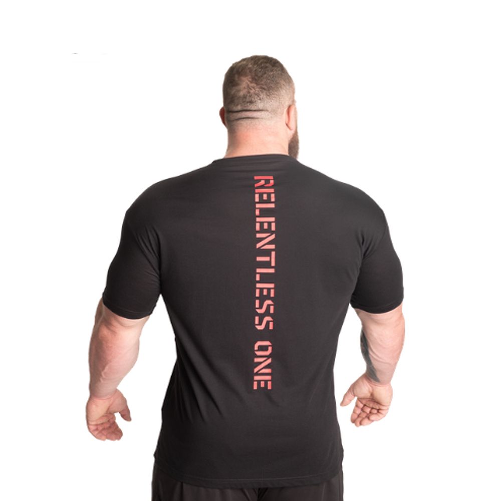 BETTER BODIES - RELENTLESS ONE TEE - FÉRFI PÓLÓ - FEKETE/PIROS BETTER BODIES - RELENTLESS ONE TEE - FÉRFI PÓLÓ - FEKETE/PIROS