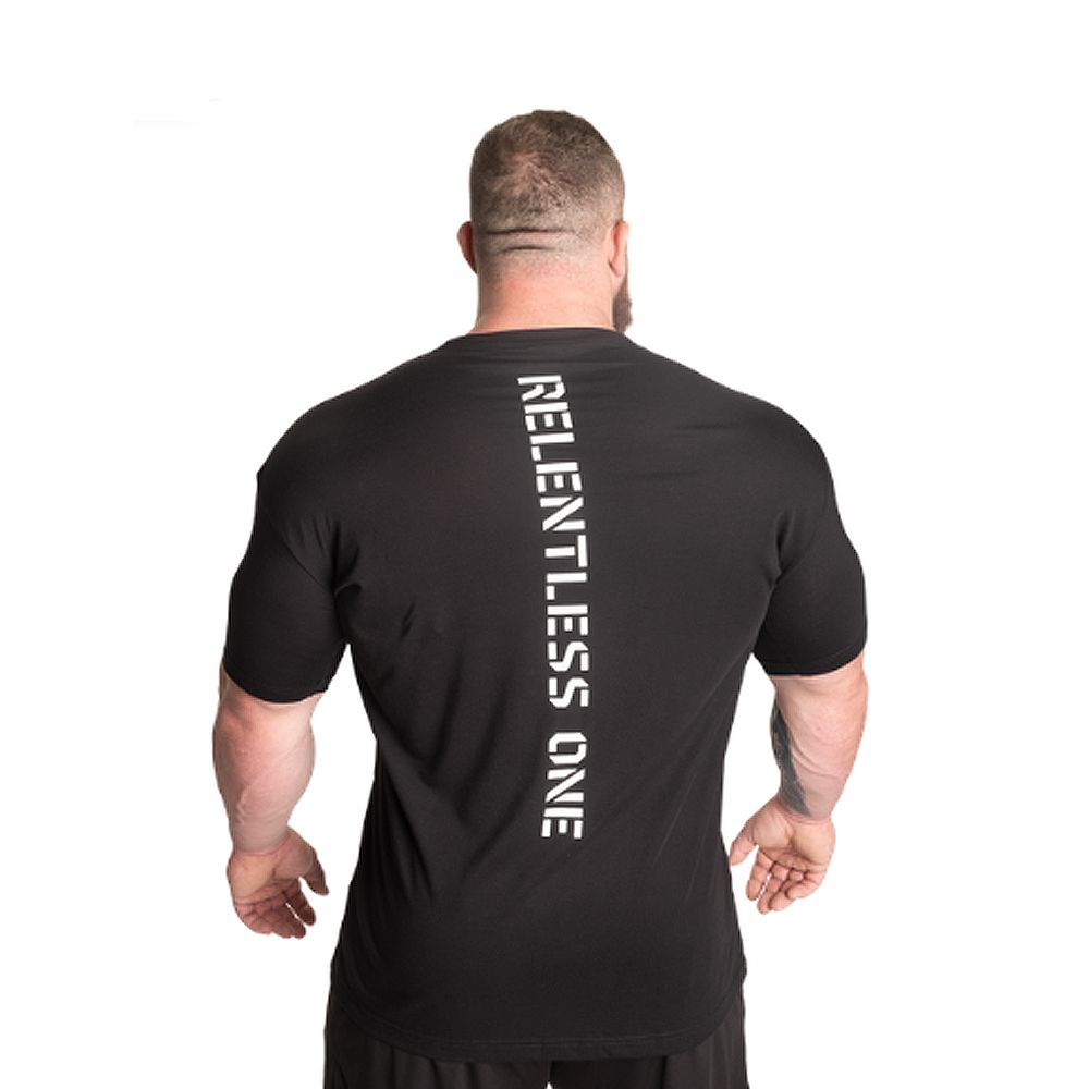 BETTER BODIES - RELENTLESS ONE TEE - FÉRFI PÓLÓ - FEKETE/FEHÉR BETTER BODIES - RELENTLESS ONE TEE - FÉRFI PÓLÓ - FEKETE/FEHÉR