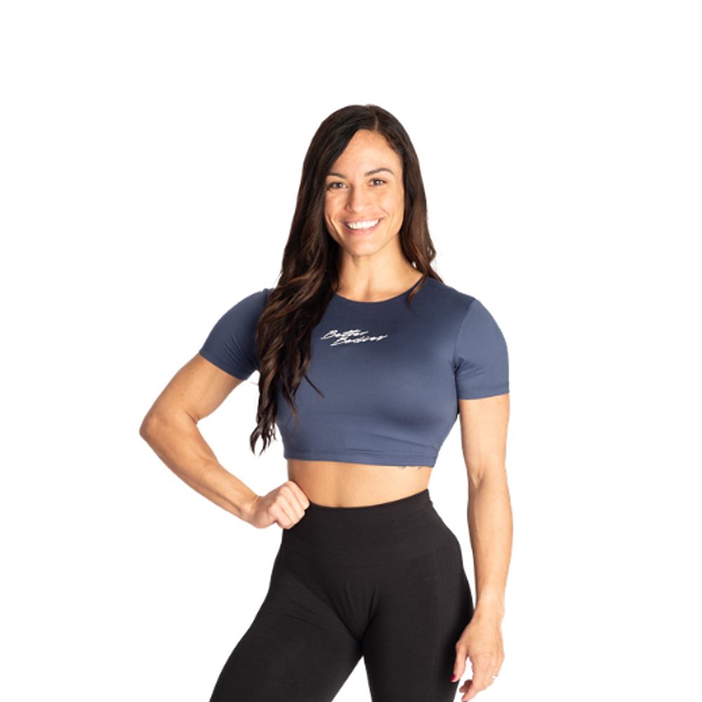 BETTER BODIES - BE RELENTLESS TEE - NŐI CROP - KÉK BETTER BODIES - BE RELENTLESS TEE - NŐI CROP - KÉK