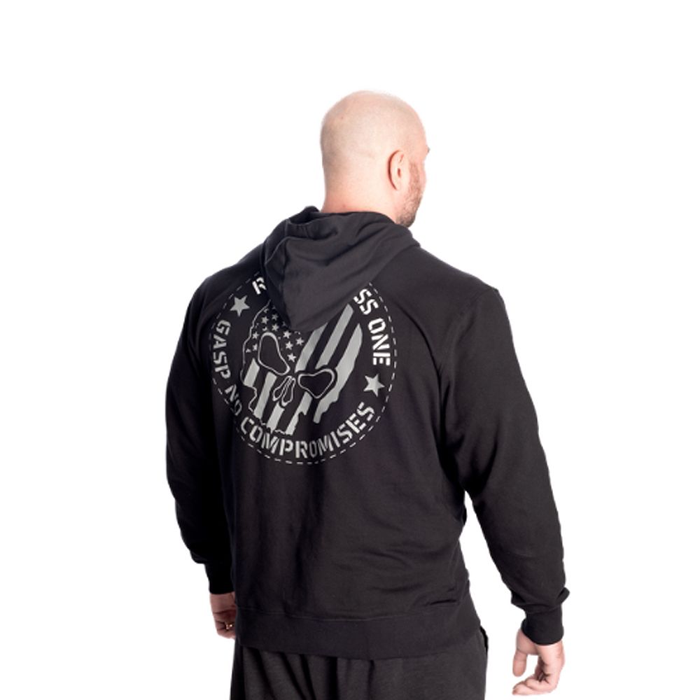 BETTER BODIES - RELENTLESS 1 CS HOOD - FÉRFI PULÓVER - FEKETE/FEHÉR BETTER BODIES - RELENTLESS 1 CS HOOD - FÉRFI PULÓVER - FEKETE/FEHÉR