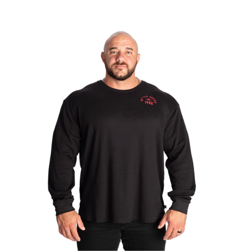 BETTER BODIES - LEGACY THERMAL LS - FÉRFI HOSSZÚ UJJÚ FELSŐ - FEKETE/PIROS BETTER BODIES - LEGACY THERMAL LS - FÉRFI HOSSZÚ UJJÚ FELSŐ - FEKETE/PIROS