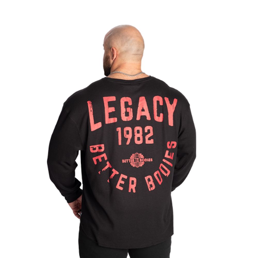 BETTER BODIES - LEGACY THERMAL LS - FÉRFI HOSSZÚ UJJÚ FELSŐ - FEKETE/PIROS BETTER BODIES - LEGACY THERMAL LS - FÉRFI HOSSZÚ UJJÚ FELSŐ - FEKETE/PIROS