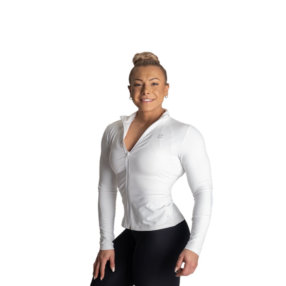 BETTER BODIES - CORE JACKET - NŐI PULÓVER - FEHÉR BETTER BODIES - CORE JACKET - NŐI PULÓVER - FEHÉR