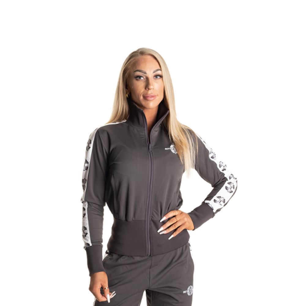 BETTER BODIES - CHELSEA TRACK JACKET - NŐI PULÓVER - SZÜRKE BETTER BODIES - CHELSEA TRACK JACKET - NŐI PULÓVER - SZÜRKE
