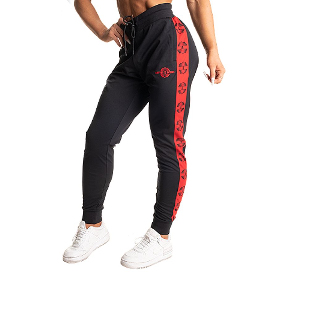 BETTER BODIES - CHELSEA TRACK PANTS - NAVY - NŐI NADRÁG - FEKETE/PIROS BETTER BODIES - CHELSEA TRACK PANTS - NAVY - NŐI NADRÁG - FEKETE/PIROS