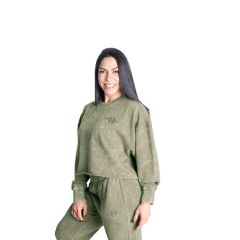 BETTER BODIES - ACID WASHED SWEATER - NŐI PULÓVER - MOSOTT ZÖLD 