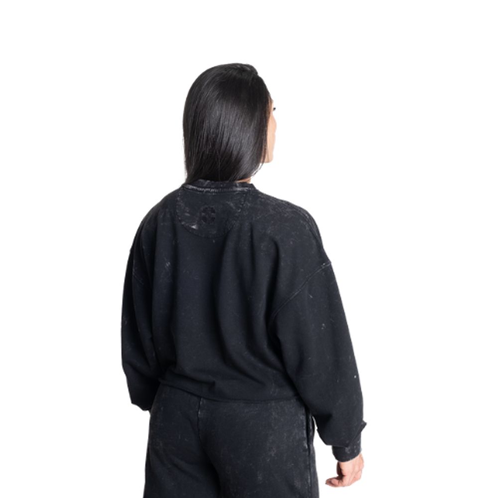 BETTER BODIES - ACID WASHED SWEATER - NŐI PULÓVER - MOSOTT FEKETE BETTER BODIES - ACID WASHED SWEATER - NŐI PULÓVER - MOSOTT FEKETE