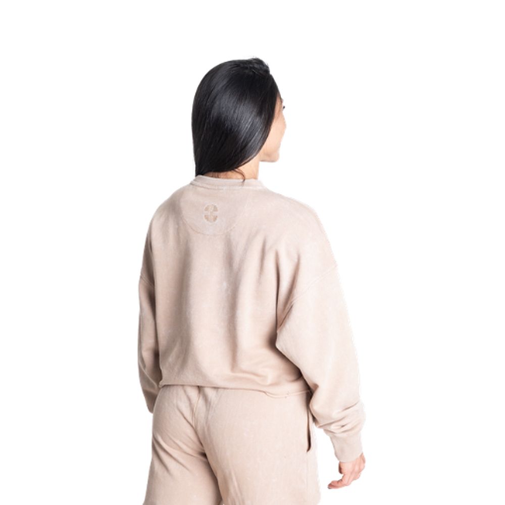 BETTER BODIES - ACID WASHED SWEATER - NŐI PULÓVER - MOSOTT BÉZS BETTER BODIES - ACID WASHED SWEATER - NŐI PULÓVER - MOSOTT BÉZS