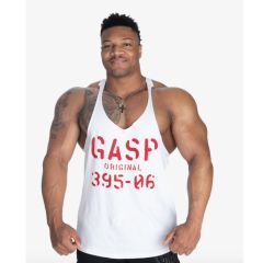 GASP INC - ORIGINAL STRINGER - FÉRFI EDZŐTRIKÓ - FEHÉR/PIROS