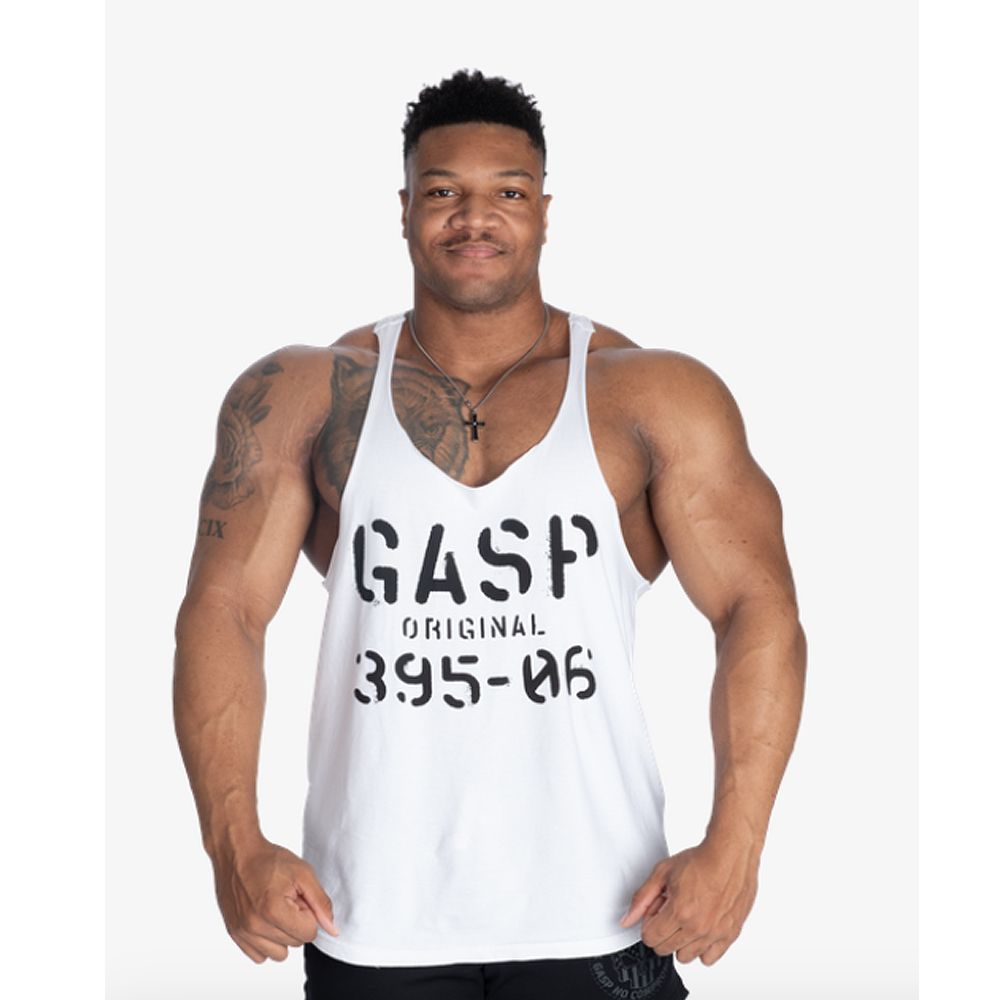 GASP INC - ORIGINAL STRINGER - FÉRFI EDZŐTRIKÓ - FEHÉR/FEKETE GASP INC - ORIGINAL STRINGER - FÉRFI EDZŐTRIKÓ - FEHÉR/FEKETE