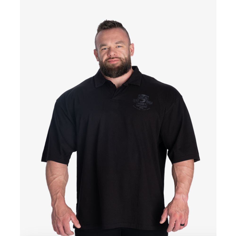 GASP INC - POLO IRON TEE - GALLÉROS FÉRFI PÓLÓ - FEKETE