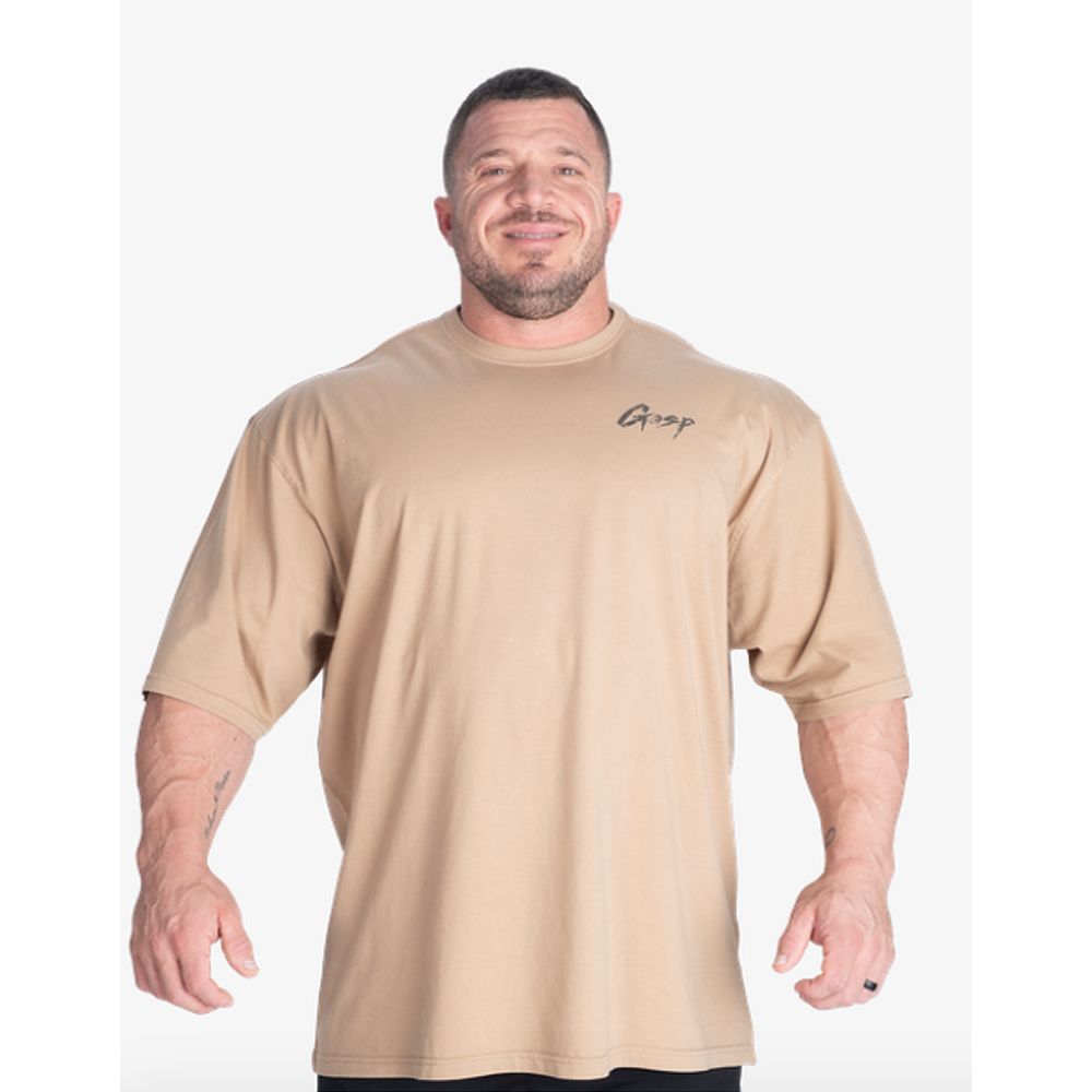 GASP INC - WASHED IRON TEE - FÉRFI PÓLÓ - BÉZS