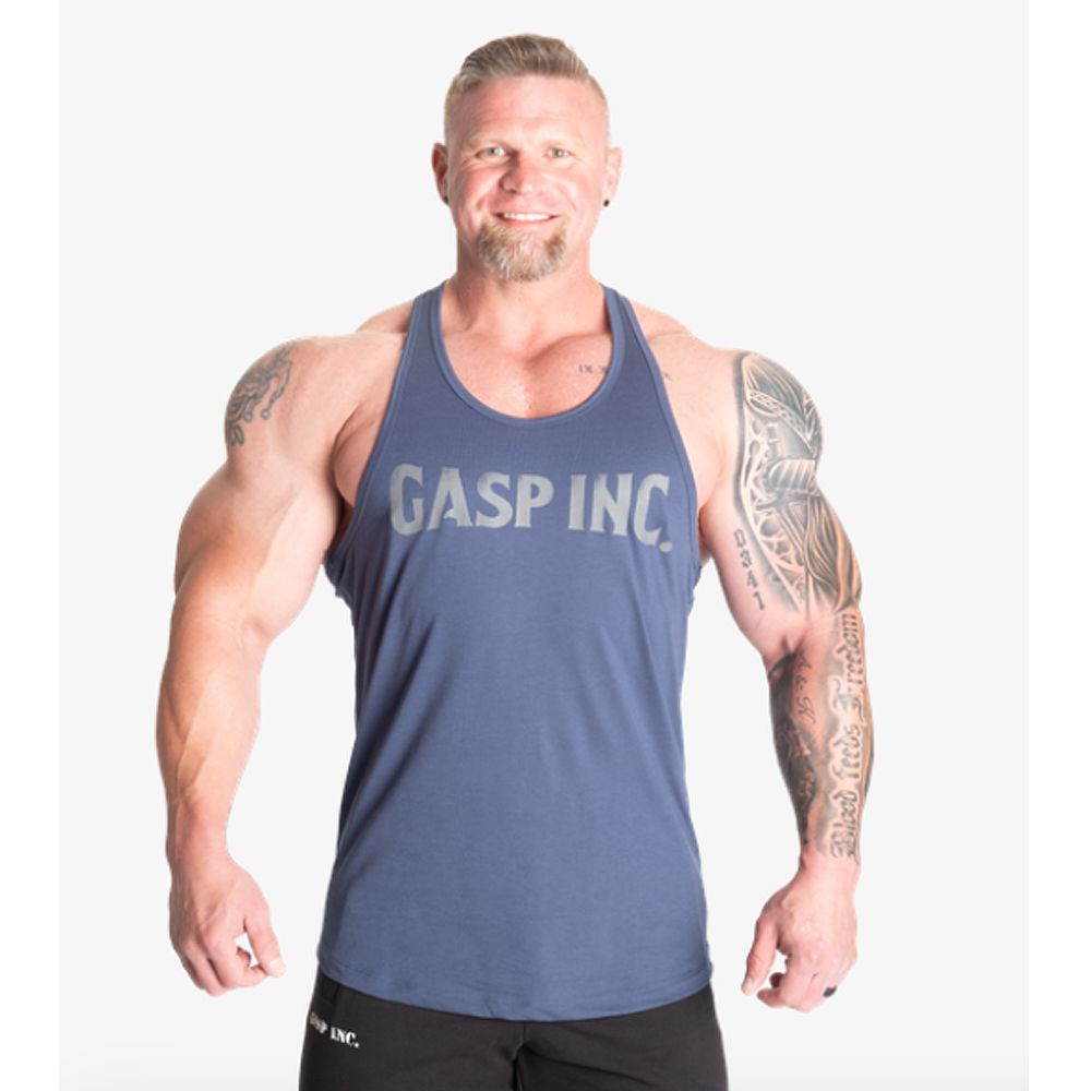 GASP INC - ESSENTIAL T-BACK - EDZŐTRIKÓ - KÉK GASP INC - ESSENTIAL T-BACK - EDZŐTRIKÓ - KÉK