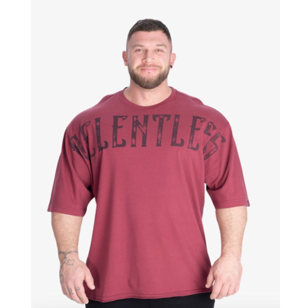 BETTER BODEIS - RELENTLESS IRON TEE - FÉRFI PÓLÓ - MOSOTT BORDÓ BETTER BODEIS - RELENTLESS IRON TEE - FÉRFI PÓLÓ - MOSOTT BORDÓ